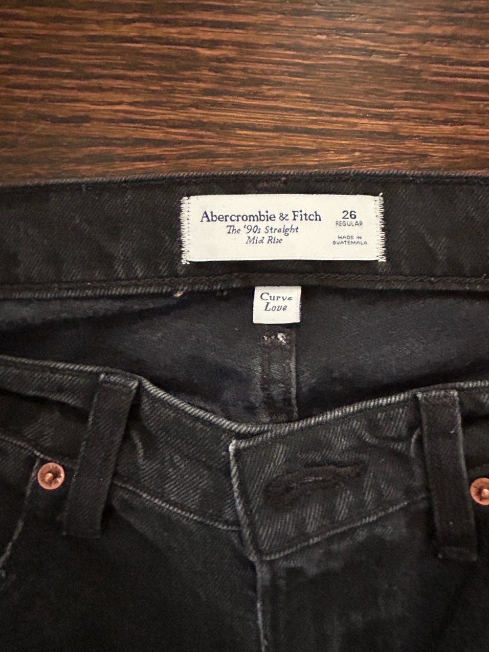 Abercrombie the 90s straight mid rise curvy love size 26